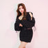 Shoulder cutout sequin sweatshirt setup